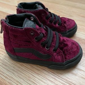 Vans - Burgundy Velvet Hightop - Toddler 5